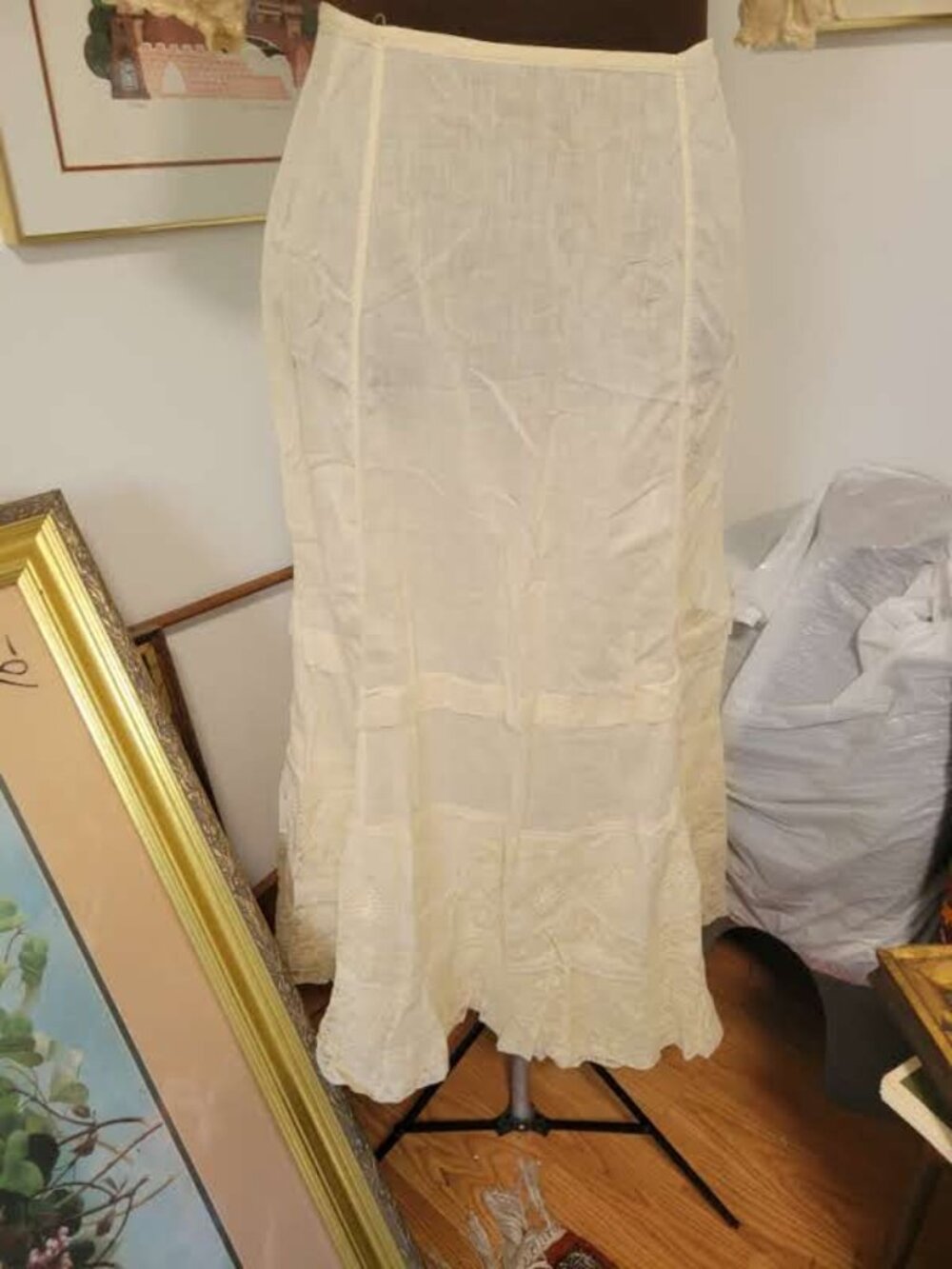 Vintage 1900's ace and Muslim Cotton Blouse and Underskirt - Picture 10 of 11